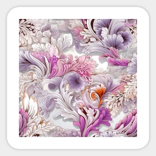 Colorful silver sage flower pattern Purple Sticker